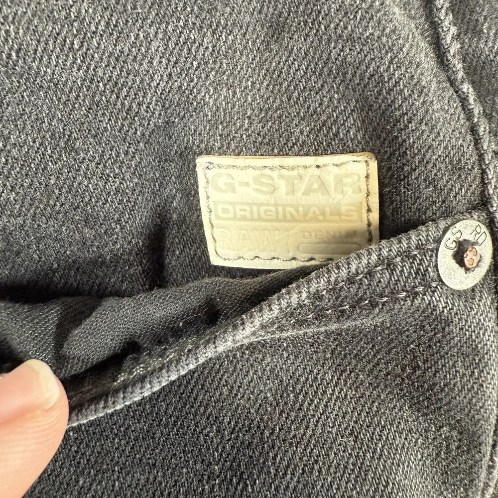 G Star Raw Jeans Mens 36x34 Black Kilcot‎ Straight Tapered Stretch Button Fly
